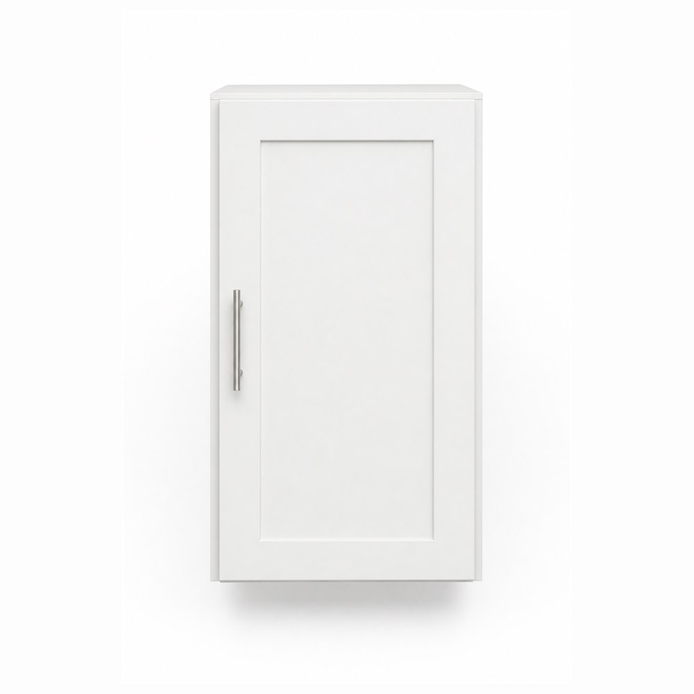 18-inch purity white shaker wall cabinet — front view