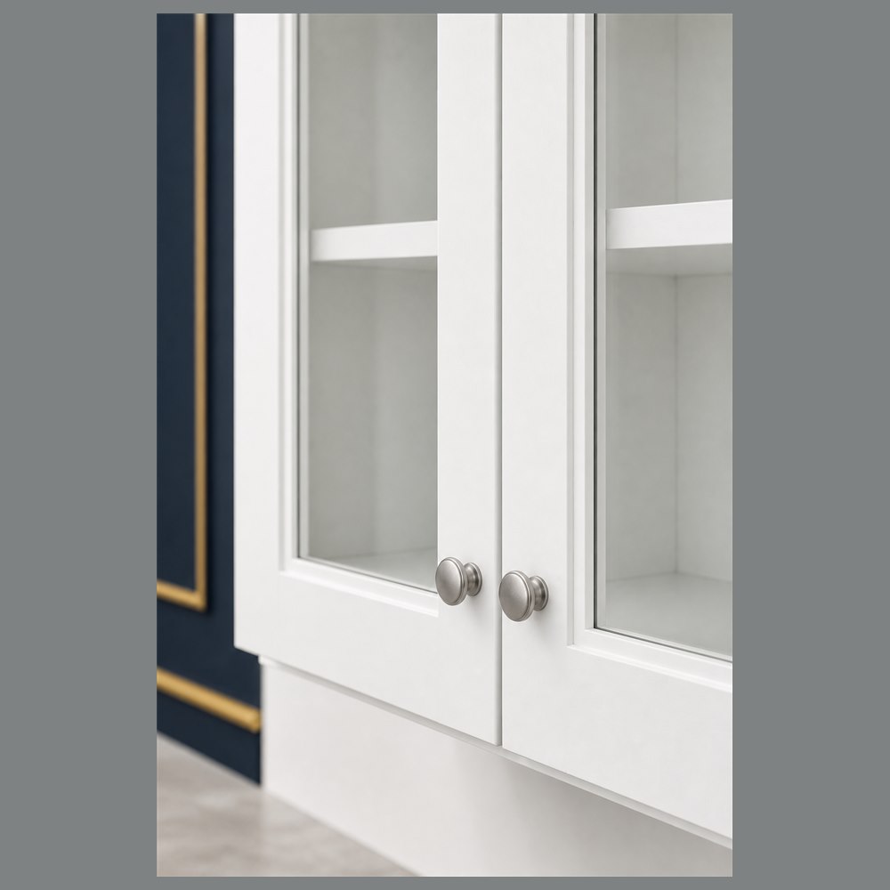 24-inch purity white shaker wall cabinet — drawer detail