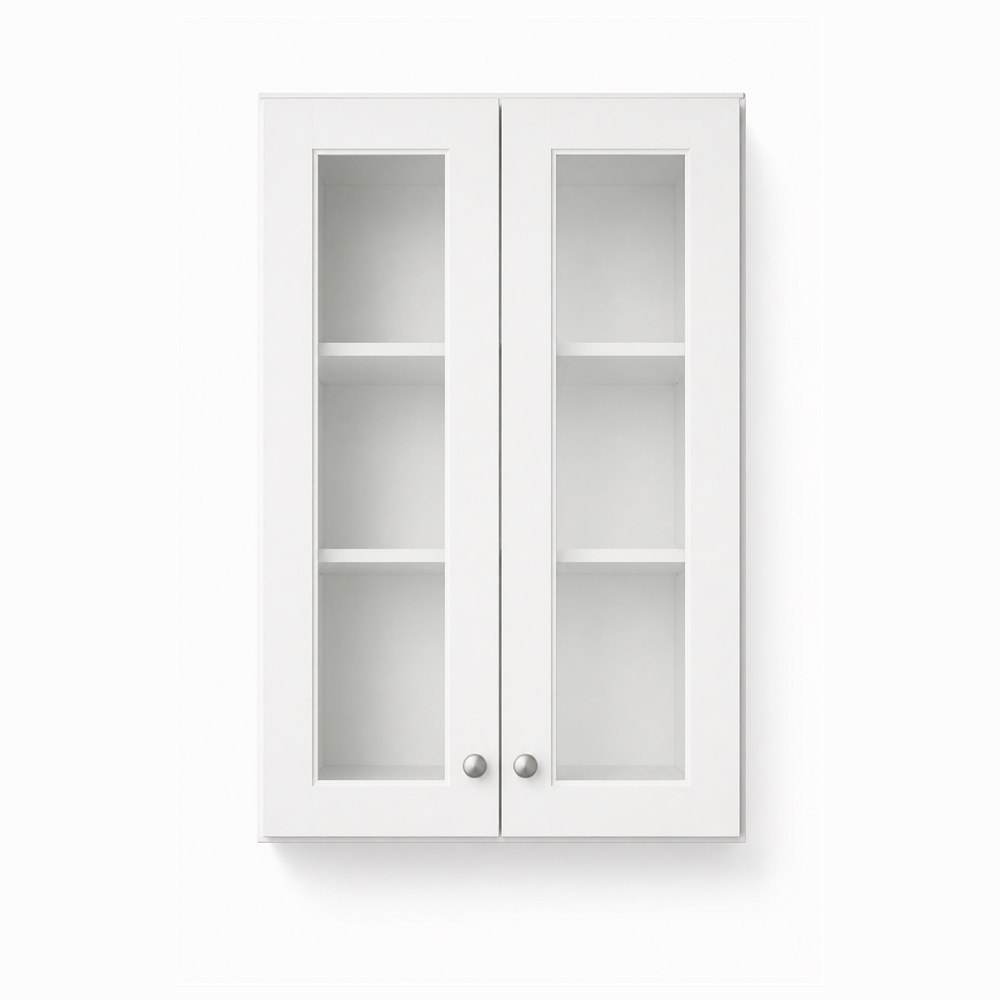24-inch purity white shaker wall cabinet — front view