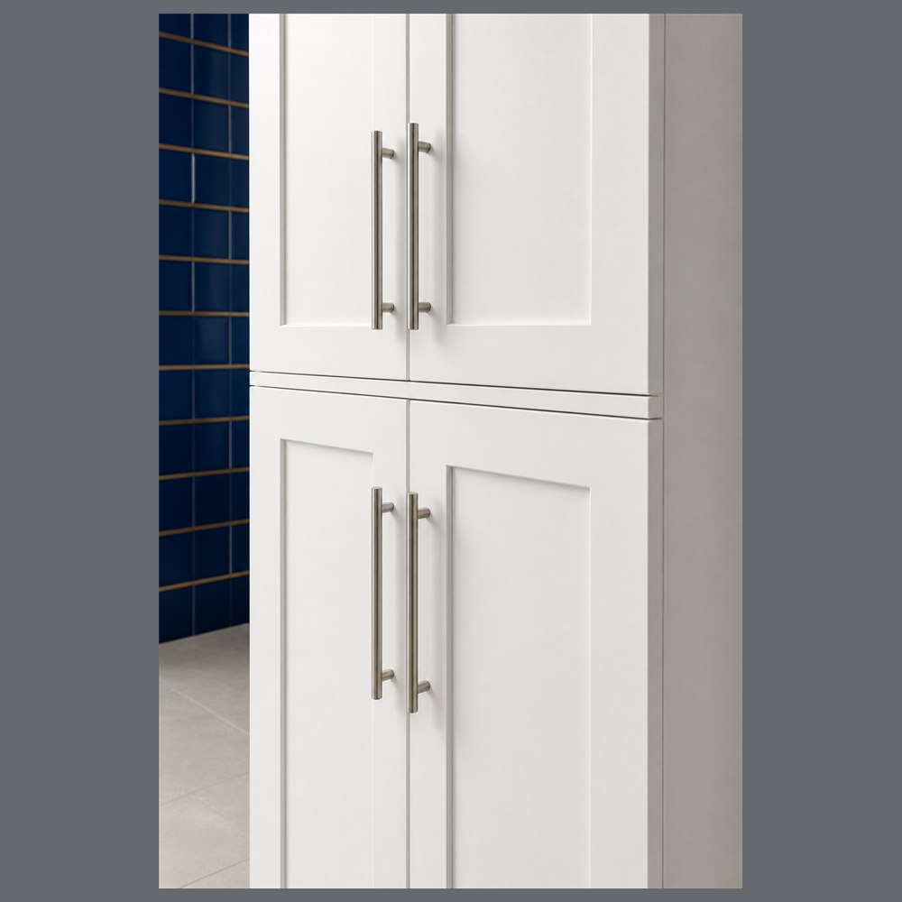 24-inch purity white shaker pantry cabinet — drawer detail