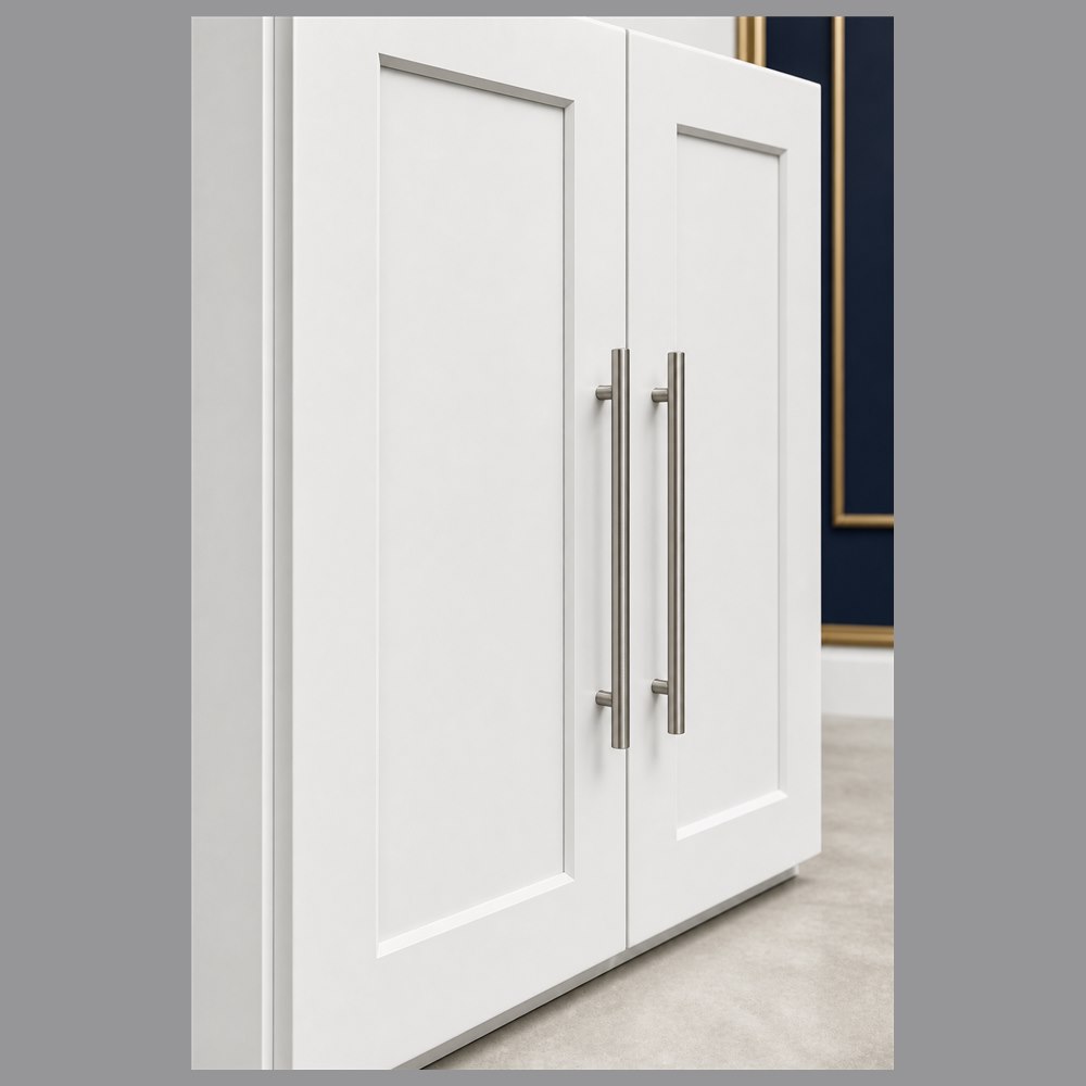 24-inch purity white shaker wall cabinet — drawer detail