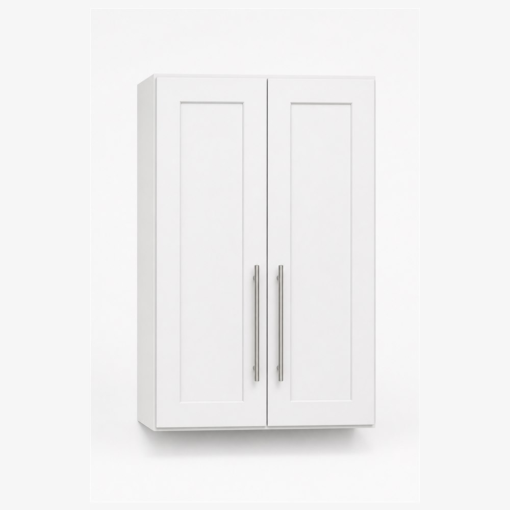 24-inch purity white shaker wall cabinet — front view