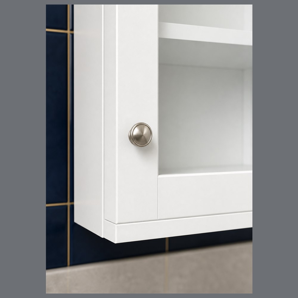 30-inch purity white shaker wall cabinet — drawer detail
