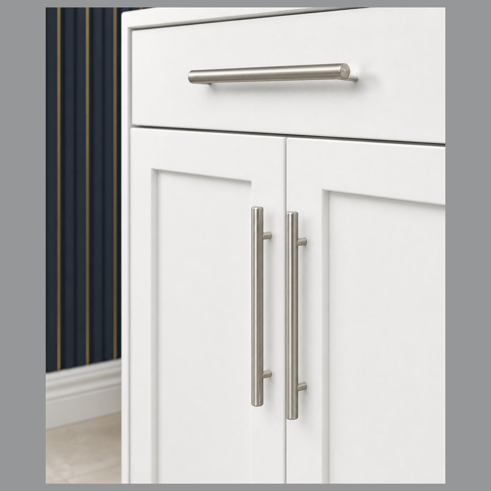 30-inch purity white shaker wall cabinet — drawer detail