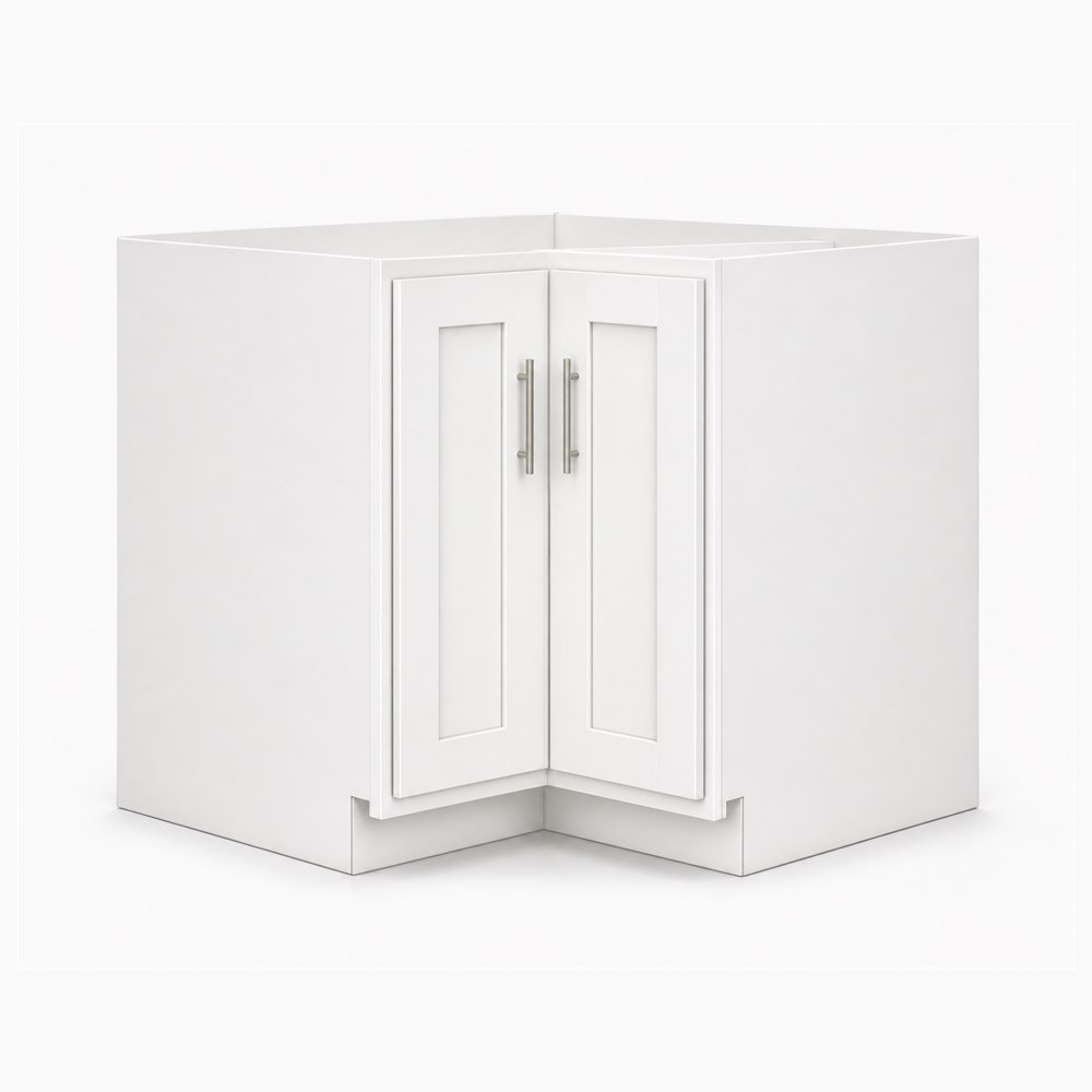 36-inch purity white shaker base cabinet — front view
