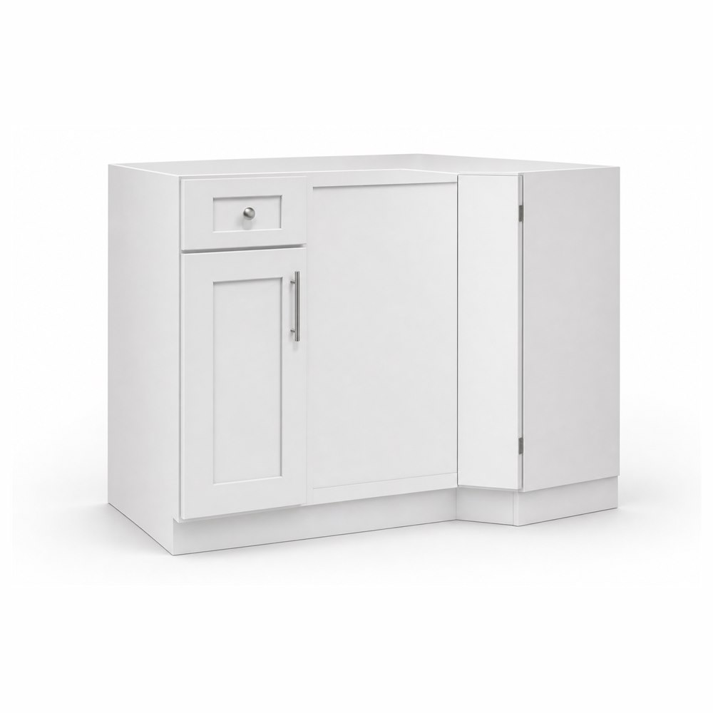 39-inch purity white shaker base cabinet — front view