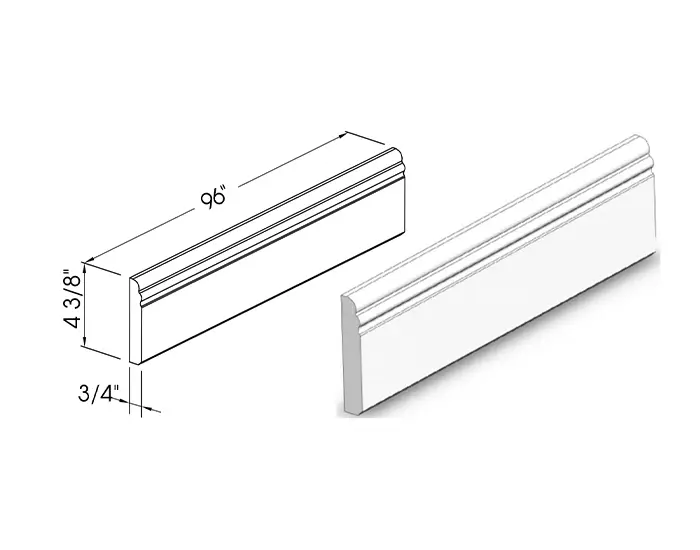 BASEMOLD96 BASE MOLDING dimension drawing