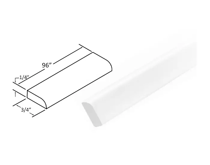 SCRIBEMOLDING SCRIBE MOLDING W96in. x H0.75in. x D0.25in. dimension drawing
