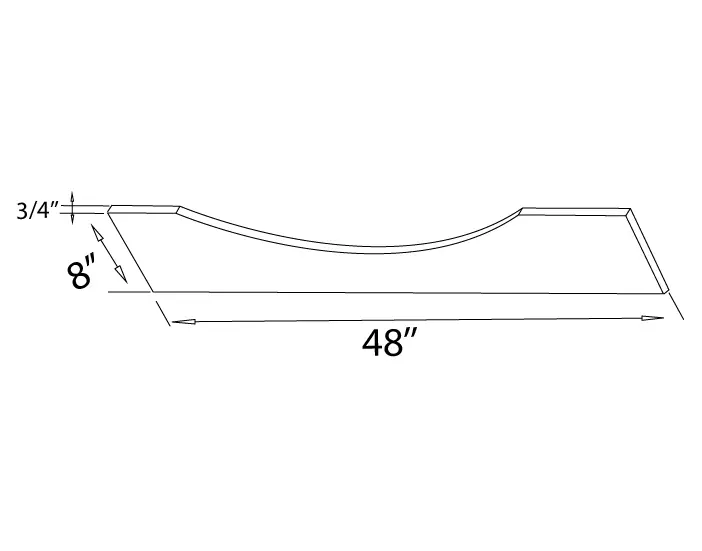 VAL48 VALANCE W48in. X H4.5in. dimension drawing